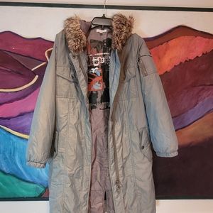 Kookai Hooded Zipper long puffer coat Paris y2k